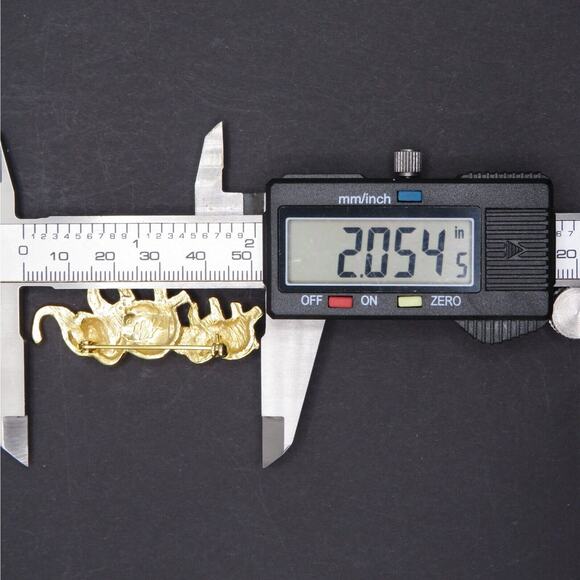 Vintage Brooch Elephant Caravan Mommy and Baby Pin Gold Tone Rhinestone AAI - Picture 6 of 7